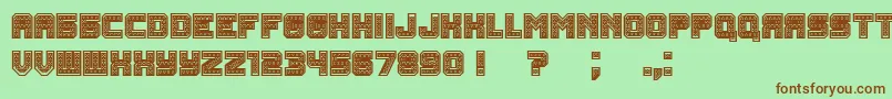 Rubles Bold-Schriftart – Braune Schriften auf grünem Hintergrund
