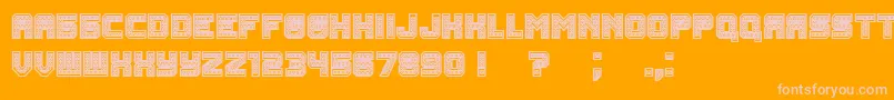 Rubles Bold-Schriftart – Rosa Schriften auf orangefarbenem Hintergrund