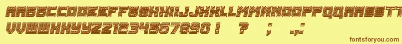 Rubles BoldItalic Font – Brown Fonts on Yellow Background