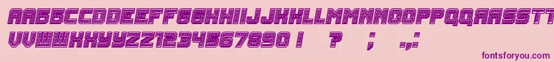 Rubles BoldItalic-Schriftart – Violette Schriften auf rosa Hintergrund