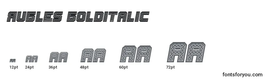 Rubles BoldItalic Font Sizes
