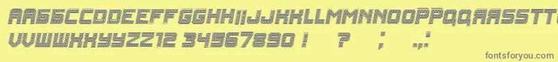 Rubles Italic Font – Gray Fonts on Yellow Background