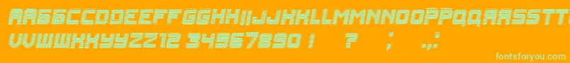 Rubles Italic Font – Green Fonts on Orange Background