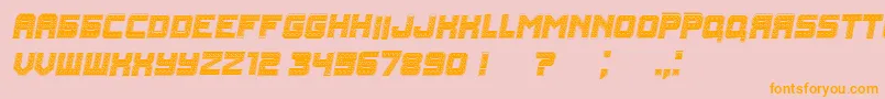 Rubles Italic Font – Orange Fonts on Pink Background