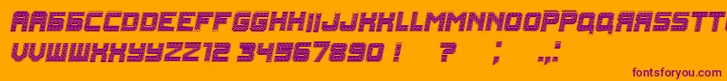 Rubles Italic Font – Purple Fonts on Orange Background