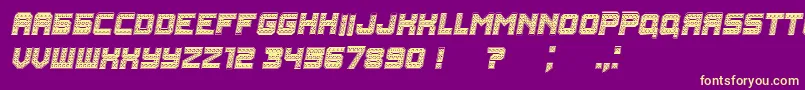 Rubles Italic Font – Yellow Fonts on Purple Background