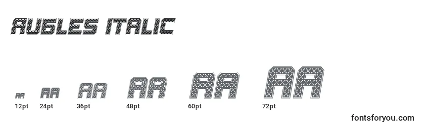 Tamaños de fuente Rubles Italic