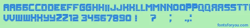 Rubles Font – Blue Fonts on Green Background