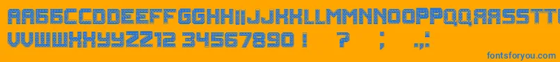 Rubles Font – Blue Fonts on Orange Background