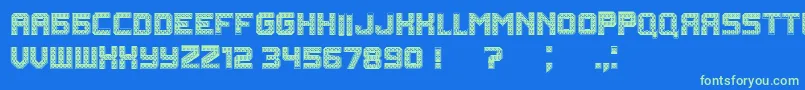 Rubles Font – Green Fonts on Blue Background