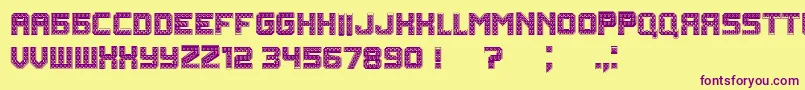 Rubles Font – Purple Fonts on Yellow Background