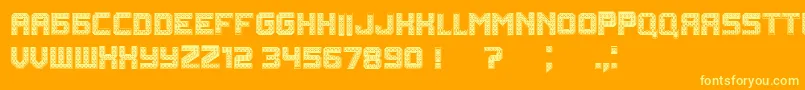 Rubles-Schriftart – Gelbe Schriften auf orangefarbenem Hintergrund