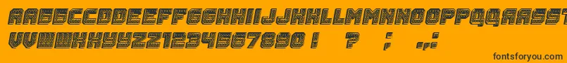 フォントRubles3D Italic – 黒い文字のオレンジの背景