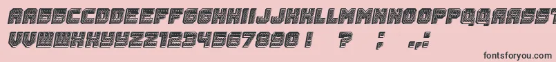 フォントRubles3D Italic – ピンクの背景に黒い文字