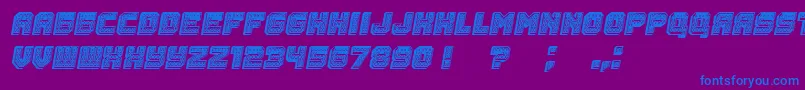 Rubles3D Italic Font – Blue Fonts on Purple Background