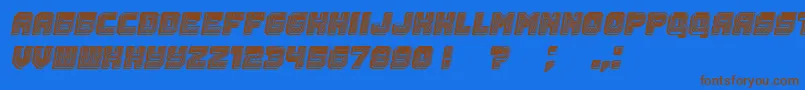 Шрифт Rubles3D Italic – коричневые шрифты на синем фоне