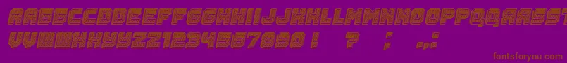 Шрифт Rubles3D Italic – коричневые шрифты на фиолетовом фоне