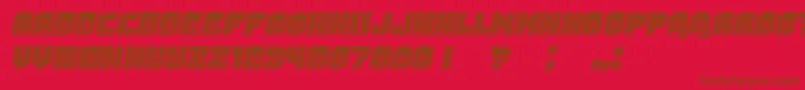 Fonte Rubles3D Italic – fontes marrons em um fundo vermelho
