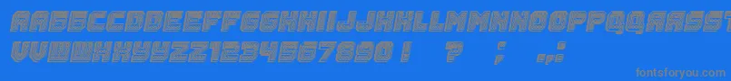 Rubles3D Italic-Schriftart – Graue Schriften auf blauem Hintergrund