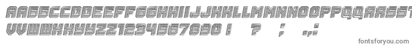 フォントRubles3D Italic – 灰色のフォント