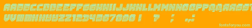 Rubles3D Italic Font – Green Fonts on Orange Background