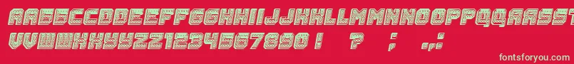 Fonte Rubles3D Italic – fontes verdes em um fundo vermelho