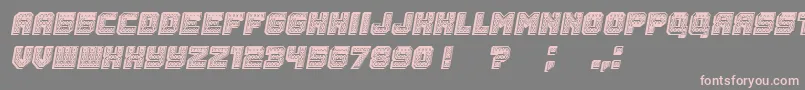 Czcionka Rubles3D Italic – różowe czcionki na szarym tle