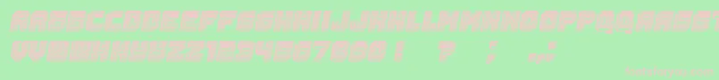 Rubles3D Italic-fontti – vaaleanpunaiset fontit vihreällä taustalla