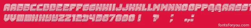 Rubles3D Italic-Schriftart – Rosa Schriften auf rotem Hintergrund