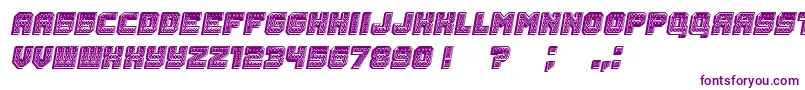 Rubles3D Italic-fontti – violetit fontit valkoisella taustalla