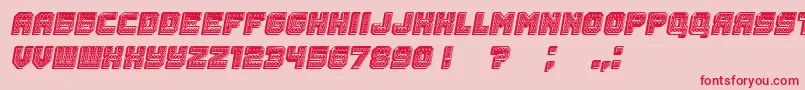 Rubles3D Italic Font – Red Fonts on Pink Background