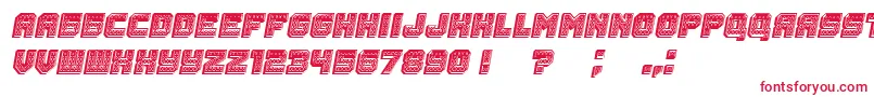 フォントRubles3D Italic – 赤い文字