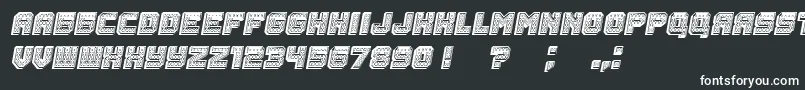 Fonte Rubles3D Italic – fontes brancas em um fundo preto