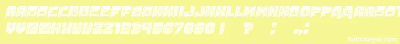 Шрифт Rubles3D Italic – белые шрифты на жёлтом фоне