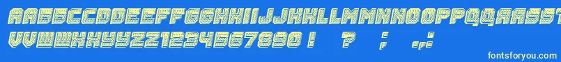 Rubles3D Italic Font – Yellow Fonts on Blue Background