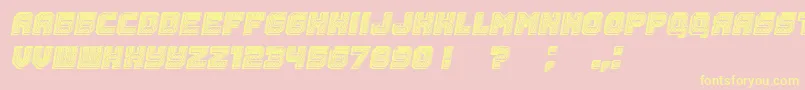 Rubles3D Italic-fontti – keltaiset fontit vaaleanpunaisella taustalla