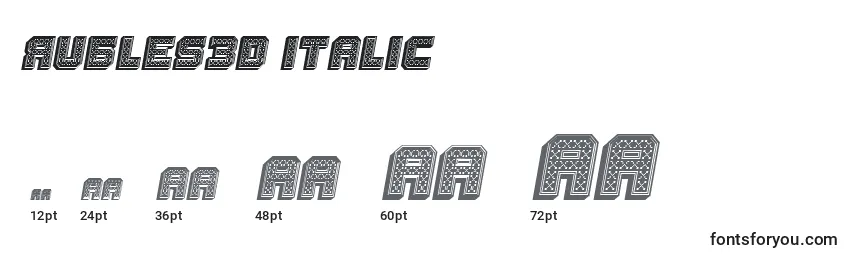 Tamaños de fuente Rubles3D Italic
