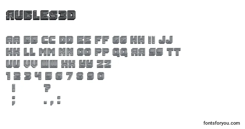 Schriftart Rubles3D – Alphabet, Zahlen, spezielle Symbole