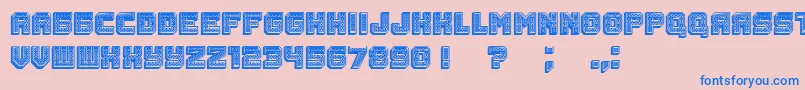 Rubles3D Font – Blue Fonts on Pink Background