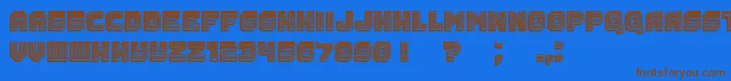 Rubles3D Font – Brown Fonts on Blue Background