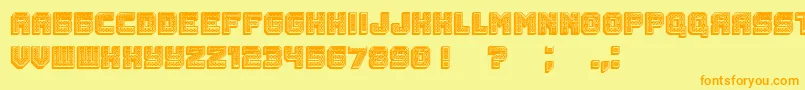 Rubles3D-Schriftart – Orangefarbene Schriften auf gelbem Hintergrund