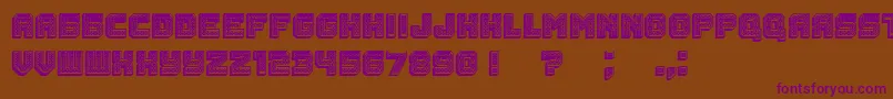 Rubles3D-Schriftart – Violette Schriften auf braunem Hintergrund