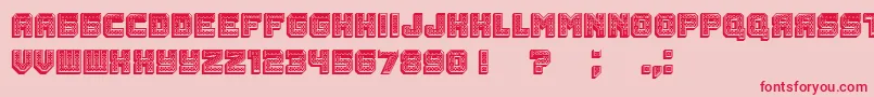 Rubles3D-Schriftart – Rote Schriften auf rosa Hintergrund