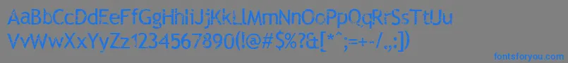 Czcionka RUBTTS   – niebieskie czcionki na szarym tle
