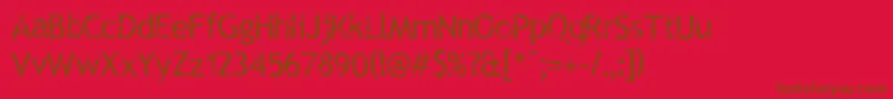 RUBTTS  -Schriftart – Braune Schriften auf rotem Hintergrund