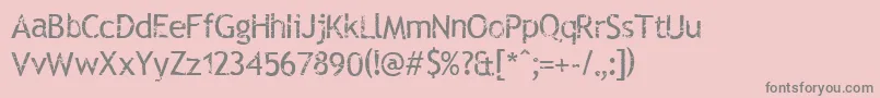 Czcionka RUBTTS   – szare czcionki na różowym tle
