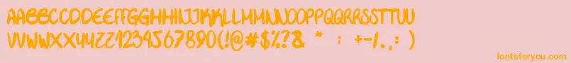 Rue Mademoiselle Font – Orange Fonts on Pink Background