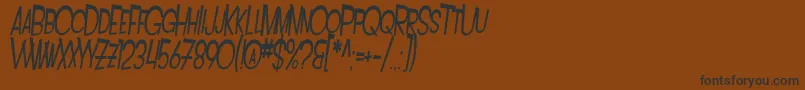 Fonte SfIntoxicatedBluesOblique – fontes pretas em um fundo marrom