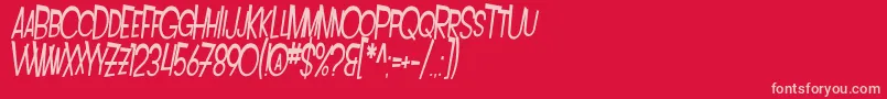 SfIntoxicatedBluesOblique Font – Pink Fonts on Red Background
