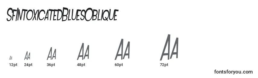 Размеры шрифта SfIntoxicatedBluesOblique